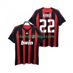 Camisola AC Milan KAKA 22 2009 Retro Homem Equipamento Primeiro 2008 Manga Curta